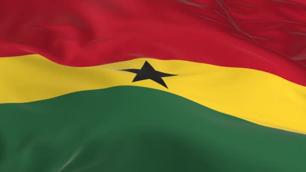 Ondeando Viento Ondeó Bandera Como Fondo Ghana — Vídeo de stock