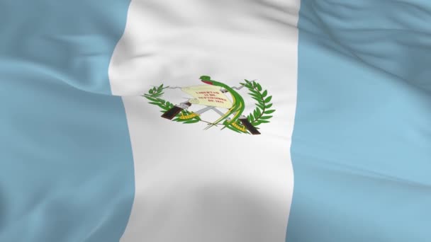 Sventolando Nel Vento Sventolato Bandiera Come Sfondo Guatemala — Video Stock