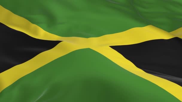 Wind Schwenkende Flagge Als Hintergrund Jamaica — Stockvideo