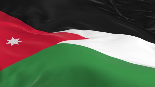 agitant dans le vent un drapeau en boucle comme fond Jordanie 