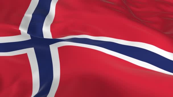 Acenando Com Vento Bandeira Looped Como Fundo Noruega — Vídeo de Stock