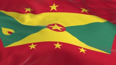 rüzgarda sallayarak bayrak Grenada arka plan olarak ilmekledi