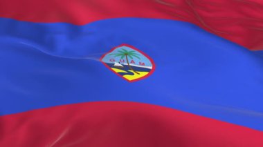 rüzgarda sallayarak bayrak Guam arka plan olarak ilmekledi