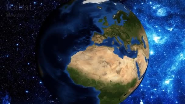 Přiblížení Vesmíru Zaměřit Maroko Rabat — Stock video