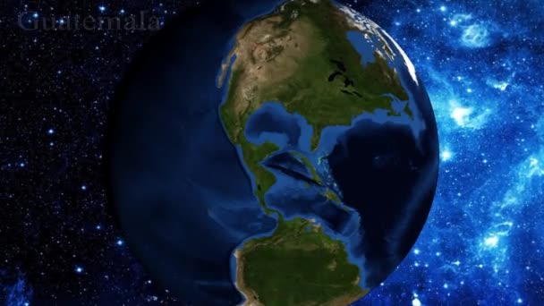 Увеличить Масштаб Космоса Сосредоточиться Гуатемале — стоковое видео