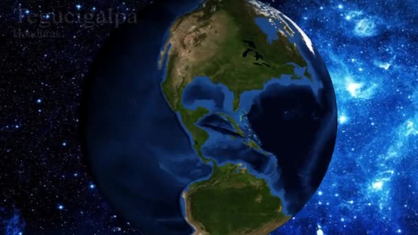 Uzaydan Yakınlaştırmak Honduras Tegucigalpa Üzerinde Odak — Stok video
