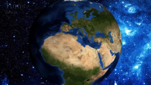 Приблизиться Космоса Сосредоточиться Тунисе — стоковое видео