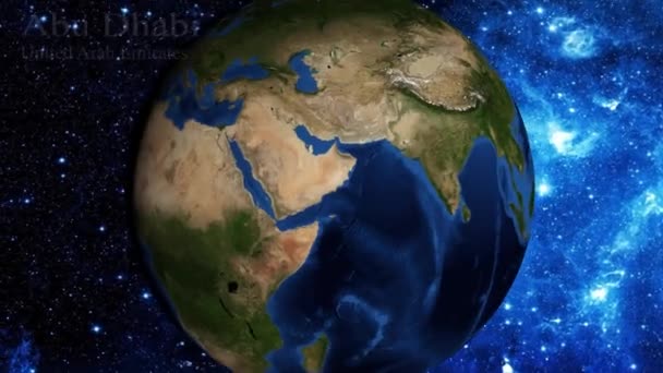 Přiblížení Vesmíru Zaměřit Spojené Arabské Emiráty Abu Dhabi — Stock video