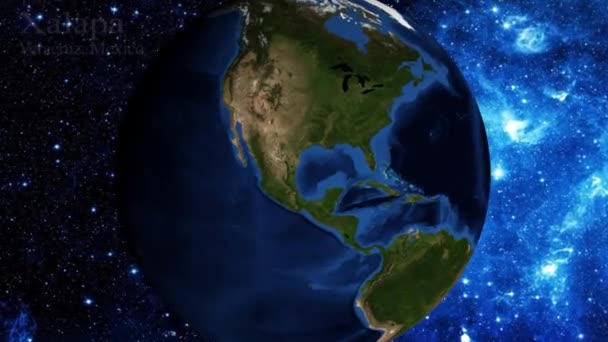 Uzaydan Yakınlaştırmak Veracruz Xalapa Meksika Üzerinde Odak — Stok video
