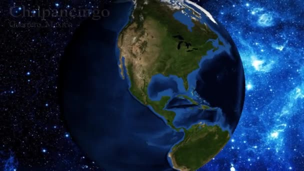 宇宙からズームインし ゲレーロ州チルパンシンゴ メキシコに焦点を当てる — ストック動画