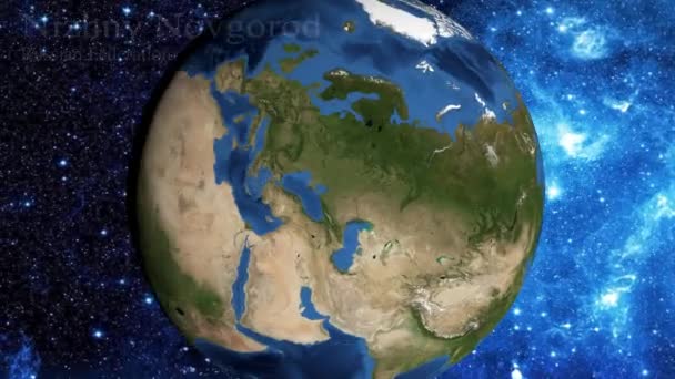 Масштабируйтесь Космоса Сосредотачивайтесь Нижегородской России — стоковое видео
