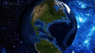 uzaydan yakınlaştırmak ve Küba Havana üzerinde odak