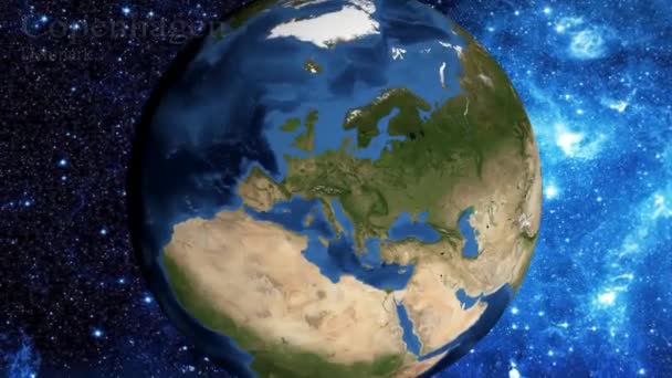 Приблизиться Космоса Сосредоточиться Дании — стоковое видео