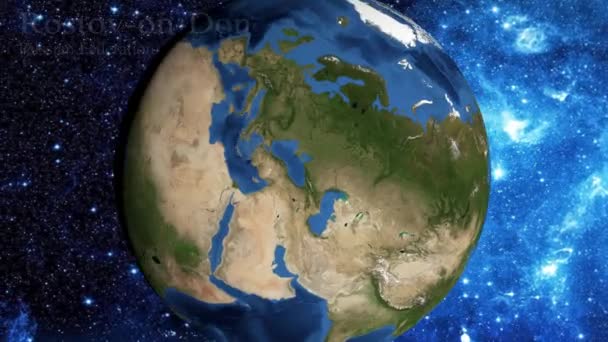 Приблизиться Космоса Сосредоточиться России — стоковое видео