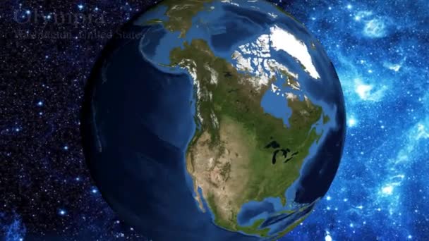 Приблизиться Космоса Сосредоточиться Вашингтоне Сша — стоковое видео