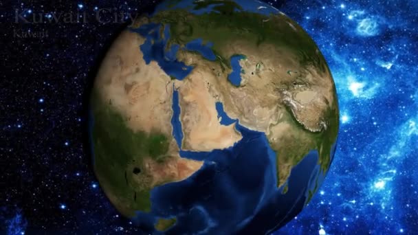 Uzaydan Yakınlaştırmak Kuveyt Kuveyt Üzerinde Odak — Stok video