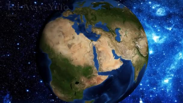Přiblížení Vesmíru Zaměřit Izrael Tel Aviv Yafo — Stock video