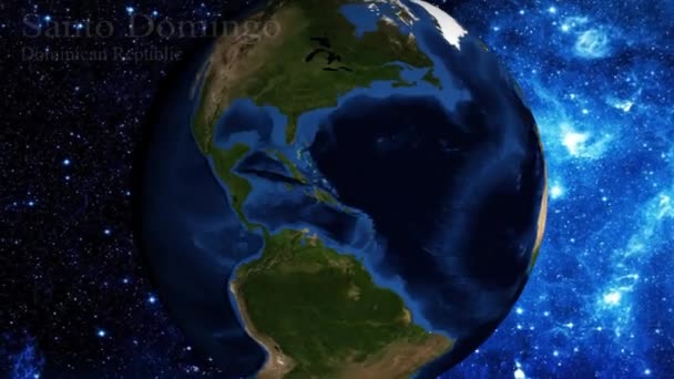 Přiblížení Vesmíru Zaměřit Santo Domingo Dominikánská Republika — Stock video