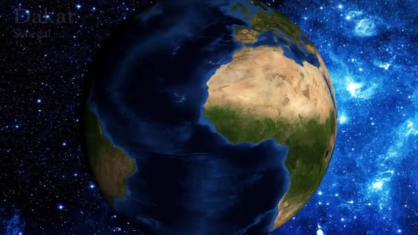 Увеличить Масштаб Космоса Сосредоточиться Сенегальском Дакаре — стоковое видео