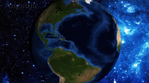 Uzaydan Yakınlaştırmak Anguilla Üzerinde Odak — Stok video