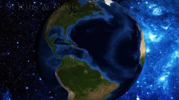 Увеличить Масштаб Космоса Сосредоточиться Сент Китс Невис — стоковое видео