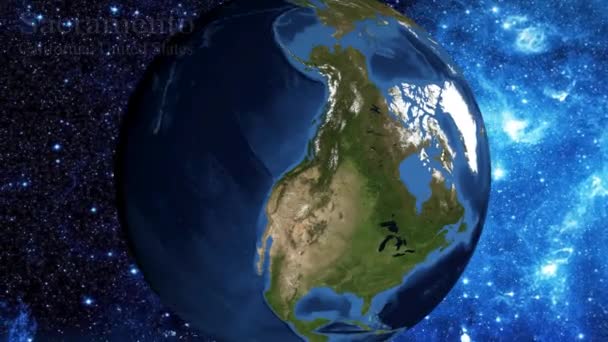 Uzaydan Yakınlaştırmak California Sacramento Abd Üzerinde Odak — Stok video