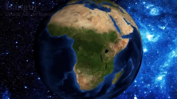 Uzaydan Yakınlaştırmak Orta Afrika Cumhuriyeti Bangui Üzerinde Odak — Stok video