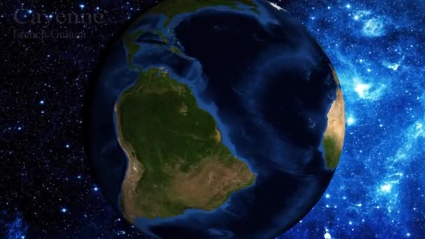 Zoom Espaço Foco Guiana Francesa Cayenne — Vídeo de Stock