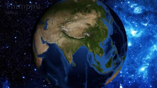 Uzaydan Yakınlaştırmak Butan Thimphu Üzerinde Odak — Stok video