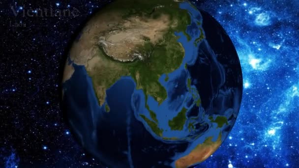 Zoom Dari Ruang Dan Fokus Laos Vientiane — Stok Video