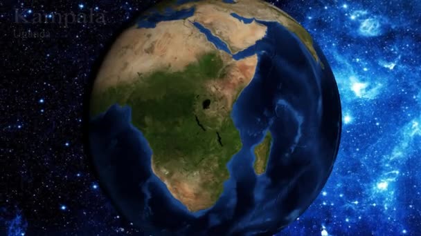 Uzaydan Yakınlaştırmak Uganda Kampala Üzerinde Odak — Stok video
