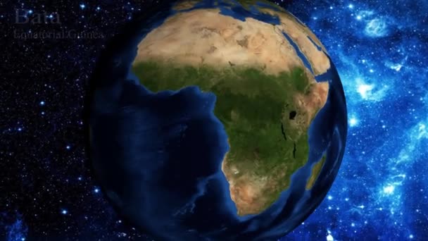 Přiblížení Vesmíru Zaměřit Rovníková Guinea Bata — Stock video