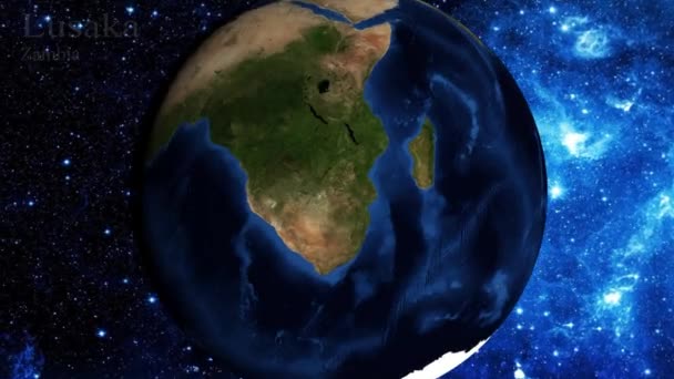 Přiblížení Vesmíru Zaměřit Zambie Lusaka — Stock video