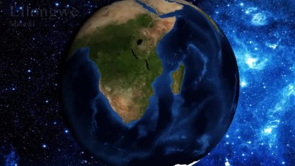 Přiblížení Vesmíru Zaměřit Malawi Lilongwe — Stock video