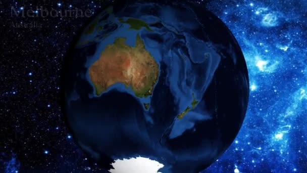 Масштабирование Космоса Сосредоточение Австралии Мельбурн — стоковое видео