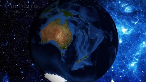 Масштабирование Космоса Сосредоточение Австралии Канберра — стоковое видео