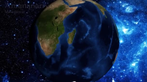 Uzaydan Yakınlaştırmak Madagaskar Antananarivo Üzerinde Odak — Stok video