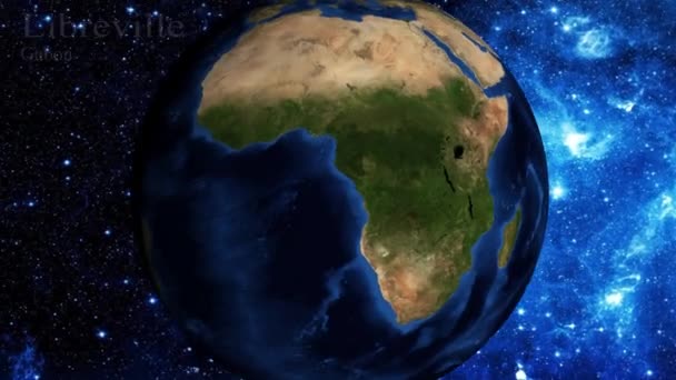 Přiblížení Vesmíru Zaměřit Gabonu Libreville — Stock video