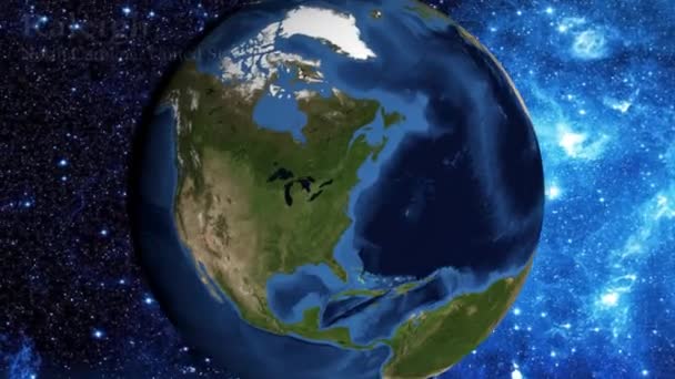 Увеличить Масштаб Космоса Сосредоточиться Северной Каролине Роли Сша — стоковое видео