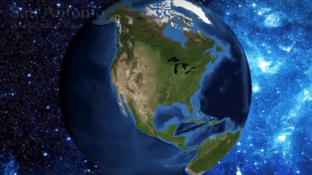 Přiblížení Vesmíru Zaměřit San Antonio Texas Usa — Stock video