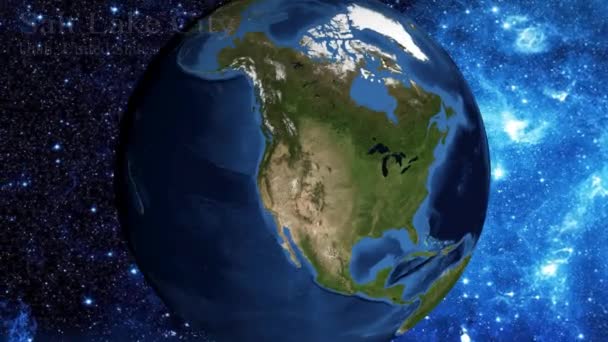 Přiblížení Vesmíru Zaměřit Utah Salt Lake City Usa — Stock video
