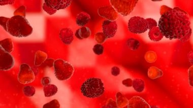 çilek ve ahududu bir kasırga dönen