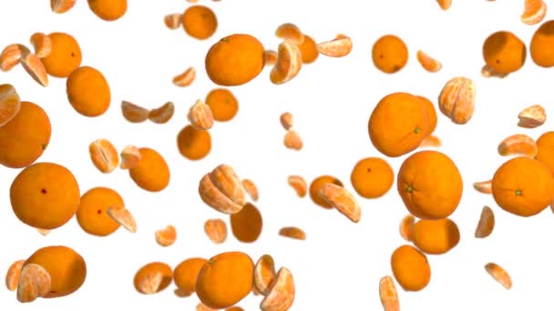 Tangerines Whirling Upwards Whirlwind Alpha Channel Transparency — Stock Video