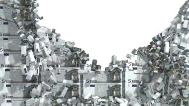 ağırlık para, sonra tamamen yıkılmış olup duvar tatili. Alfa kanalı saydamlık Avrupa Euro Eur 5