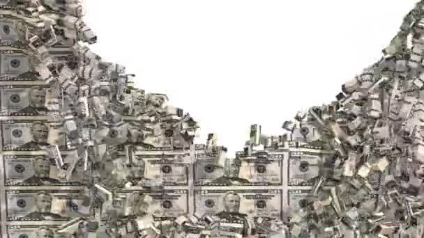 Peso Rompe Pared Dinero Después Cual Destruye Por Completo Dólar — Vídeos de Stock