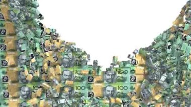 ağırlık para, sonra tamamen yıkılmış olup duvar tatili. Alfa kanalı saydamlık Doları Avustralya Aud 100