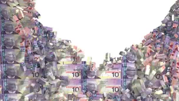 Peso Quebra Parede Dinheiro Após Qual Completamente Destruído Canal Alpha — Vídeo de Stock