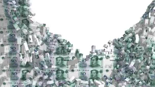 Вага Перерви Стіни Гроші Після Чого Повністю Руйнується Альфа Каналом — стокове відео