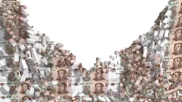 Peso Rompe Pared Dinero Después Cual Destruye Por Completo Transparencia — Vídeos de Stock