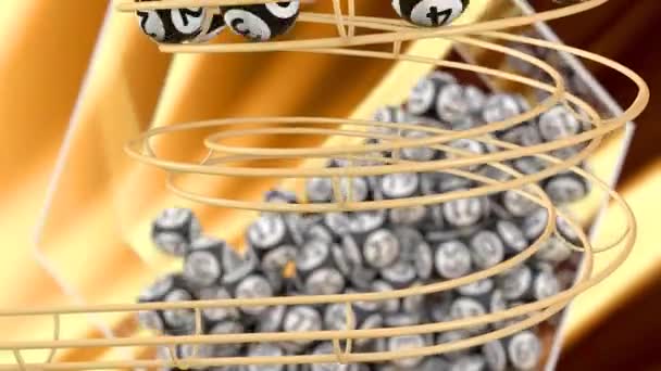 Numéro 123456 Compose Les Boules Bingo Déployées Avec Une Lueur — Video